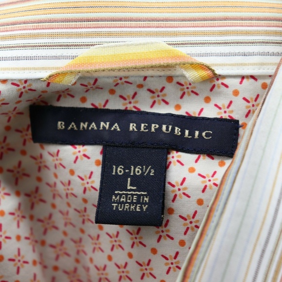 Banana Republic Men’s Large Long Sleeve Striped Dr - Picture 3 of 8